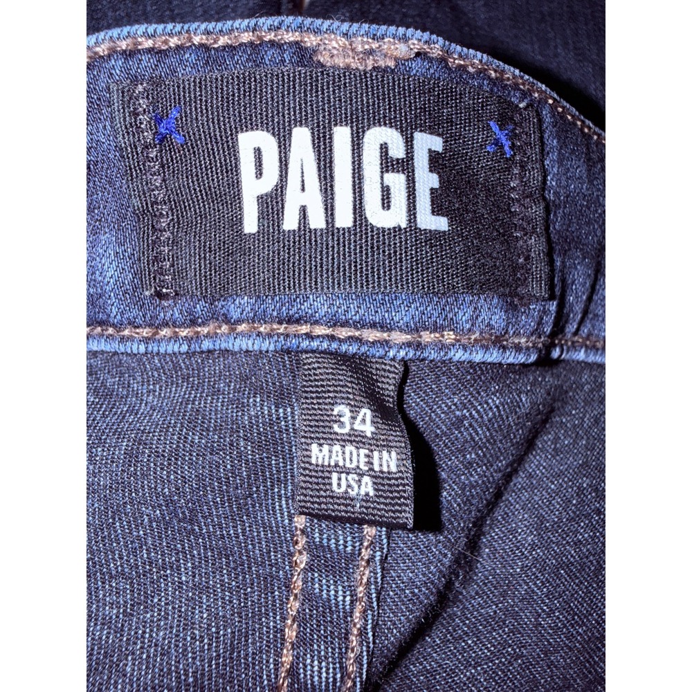 Paige Federal Slim Straight Jeans Mens 34 Dark Blue Excellent Transcend Denim - Picture 5 of 6